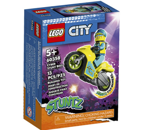 lego city 60358 constructor "bicicleta de trucuri cibernetice" (13 el.)