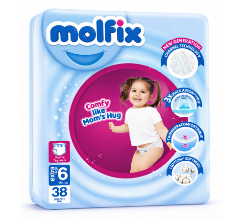  molfix extra large Подгузники 6 (15+ кг) 38 шт.