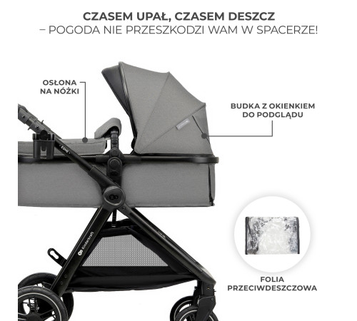 kinderkraft Коляска 3-в-1 esme серый