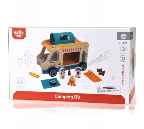 tooky toy th427 mașină de camping din lemn