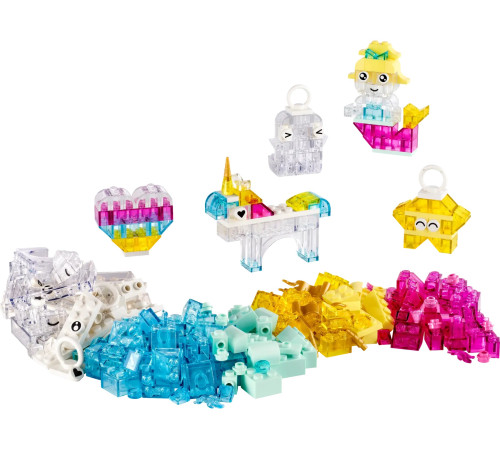 lego classic 11040 constructor "cutie magică cu blocuri transparente" (340 el.)