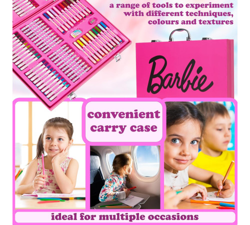total office bb-1115 set de colorat in trusa "barbie" (137 piese)