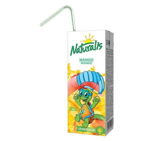  băutură cu suc de piersici și mango naturalis (200 ml)
