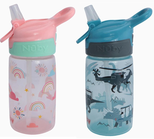  nuby nv04028 cana "flip-it soft spout cup" 415 ml. (24 luni+) in sort.