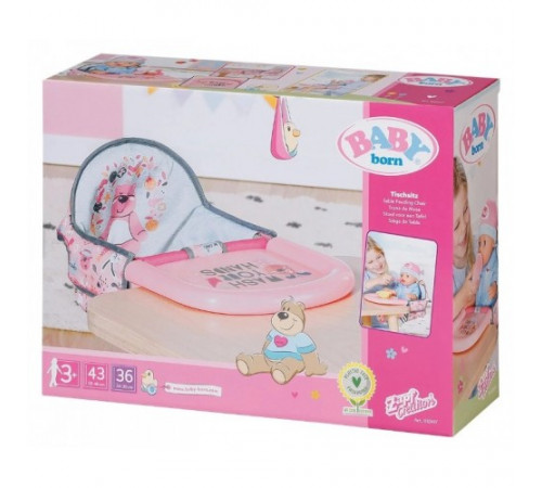 zapf creation 832417 scaun pentru papusi "baby born" cu tava