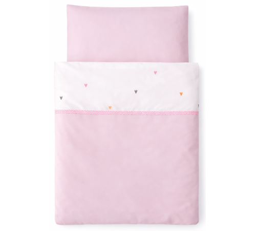  veres 153.1.34 lenjerie de pat "inimioare" (3 buc.) alb-roz