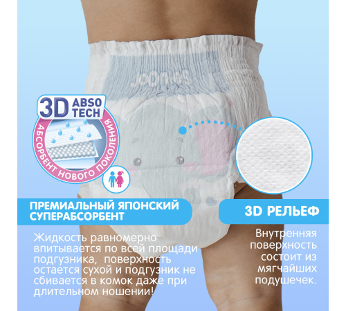 joonies mega pack 953212 premium soft Подгузники m, 6-11 кг, (4x58) 232 шт.