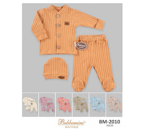 Детская одежда в Молдове bebbemini bm-2010 Комплект из 3 единиц для новорожденных (50 см.) в асс.