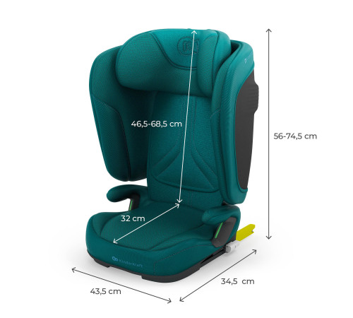 kinderkraft scaun auto unity 2 i-size gr. 2/3 (100-150 cm) verde