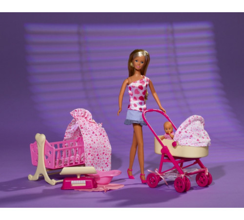 simba 5730861 set de joc "steffi cu un nou-născut" (ass.)