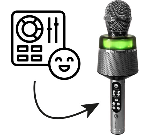 n-gear Портативный беспроводной bluetooth-микрофон для караоке "star mic" starmic100silvr серебристый