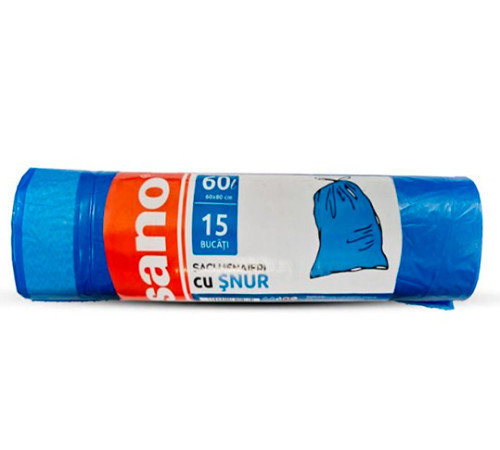 Produse chimice de uz casnic in Moldova Sano Saci menajeri cu șnur albaștri (60 l) 15 buc. 321935  sano saci menajeri cu șnur albaștri (60 l) 15 buc. 321935