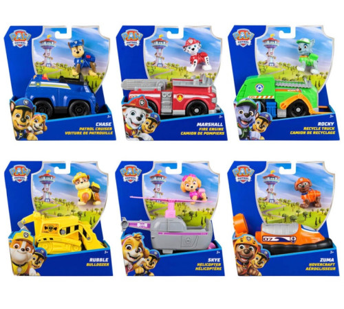  spin master 6072699 mașini de bază paw patrol cu figurine (în sort.)