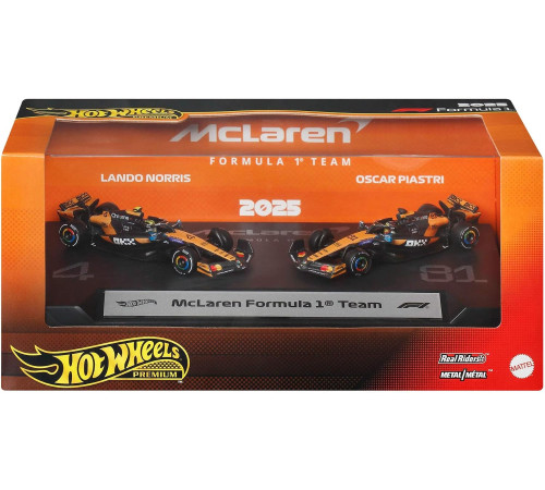 hot wheels jmm91 set de 2 mașinuțe de curse "premium formula 1 mclaren"