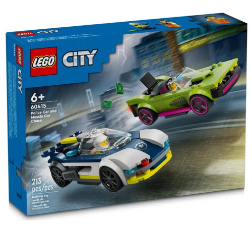  lego city 60415 constructor "urmărire cu mașina de poliție" (213 el.)
