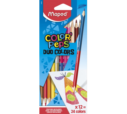 maped mp82960 creioane colorate "colorpeps duo" (12 buc./24 culori)