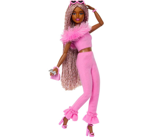 barbie hyv28  păpușă "barbie deluxe style" cu codițe în costum de pene