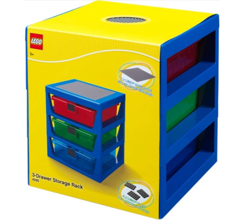 lego cтеллаж с 3 выдвижными ящиками (синий)