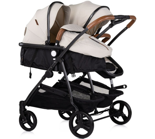 chipolino carucior pentru gemeni duo smart kbds02505bi biscotta