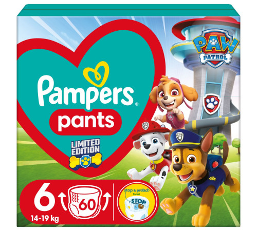  pampers pants paw patrol 6 (14-19 кг.) 60 шт.