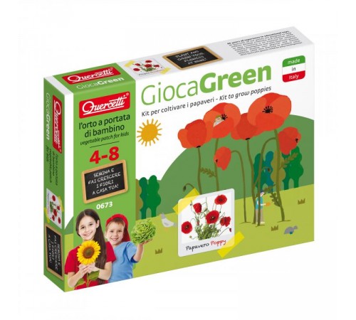  quercetti 0673 Игровой набор ВЫРАСТИ САМ  мак play green small poppy