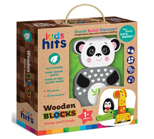 Jucării pentru Copii - Magazin Online de Jucării ieftine in Chisinau Baby-Boom in Moldova kids hits kh20/006 blocuri de lemn "panda și prietenii"
