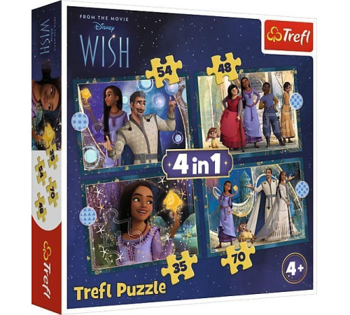  trefl 34649 puzzle 4 în 1 "dreams come true" (54\48\35\70 el.)