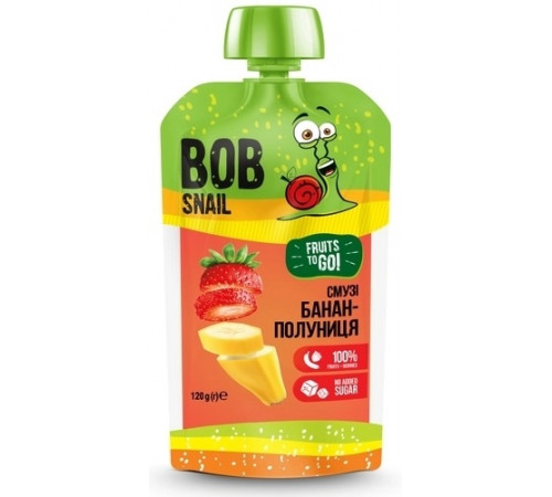 bob snail piure de fructe "smoothie banana-capsuni" (120 gr.)