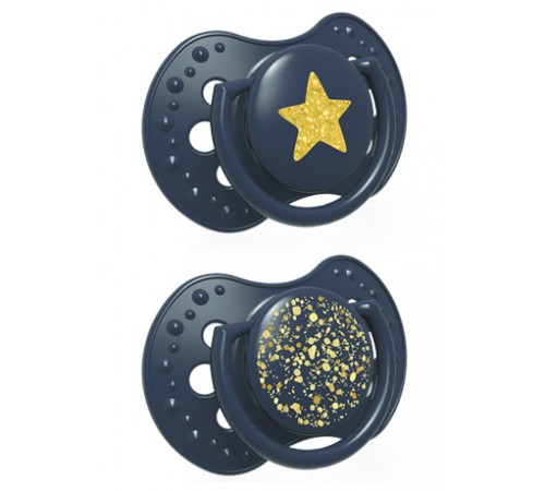 lovi 22/892 suzeta dinamica din silicon "stardust" (0-3 m) 2 buc. 