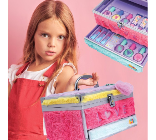 as kids 1081-60006 trusă mare de machiaj și accesorii pentru copii "happihobbi beauty case" (50 piese) 
