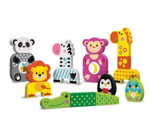 kids hits kh20/001 cuburi din lemn "friendly zoo"