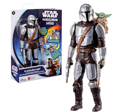 star wars g2842 figurină interactivă "the mandalorian & grogu bounty blaster" (27,9 cm)