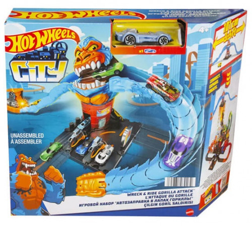  hot wheels hdr30 Трек "Опасные существа Спасение от гориллы"