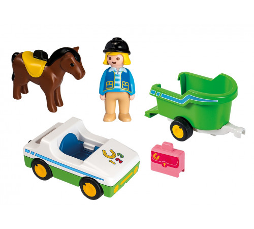 playmobil 70181 Конструктор "Автомобиль с прицепом для лошади"