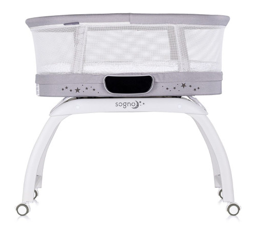 chipolino kossg02501gr Детская колыбель 2-в-1 со светодиодным дисплеем "sogno" grey