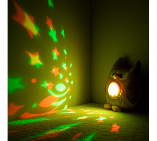 chipolino pil02513lowl jucărie de pluș cu proiector și muzică "bufniță"