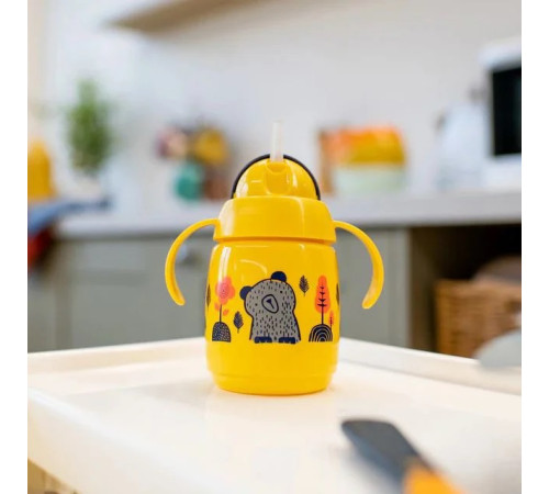 tommee tippee tt0390 cană cu pai "superstar" galben (6 luni+) 300 ml.