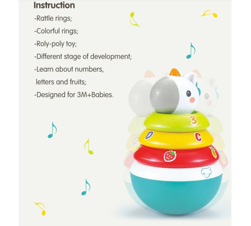 hola toys 3136 Пирамидка-неваляшка "Единорог"