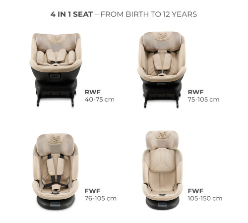 kinderkraft Автокресло xpedition 3 isofix гр. 0+/1/2/3 (0-36 кг.) бежевый