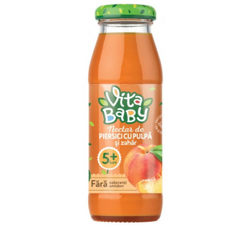 Детское питание в Молдове vita baby Нектар персиковый с мякотью 175 мл. (5+)