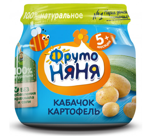 Детское питание в Молдове ФрутоНяня Пюре из кабачков и картофеля (5 м+) 80 гр. 