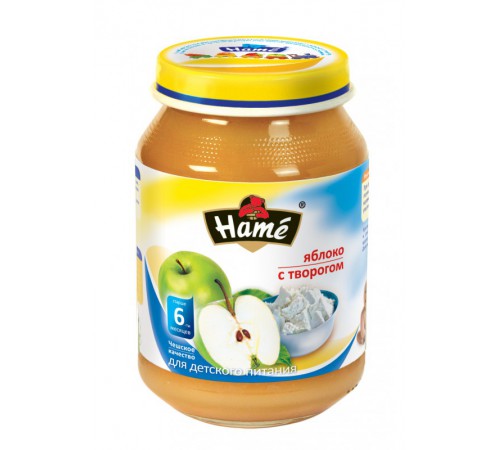 hame Рiure din mere cu brînzică 190gr. (6m+)