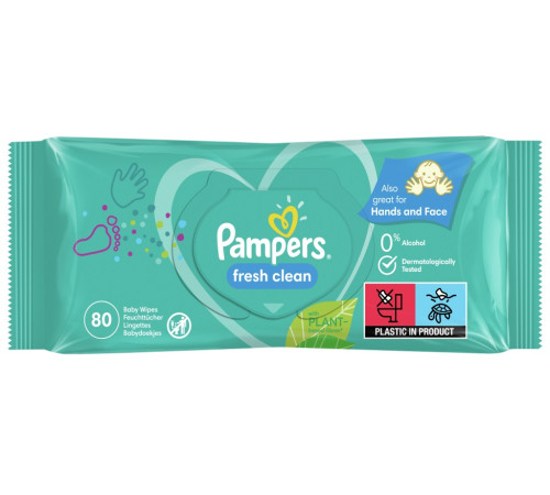  pampers Влажные салфетки fresh clean (80 шт.)
