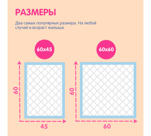 joonies 320202 Пеленки одноразовые (60x60 см.) 10 шт.