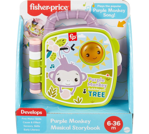  fisher-price jfc75 Музыкальная книга "Фиолетовая обезьянка"