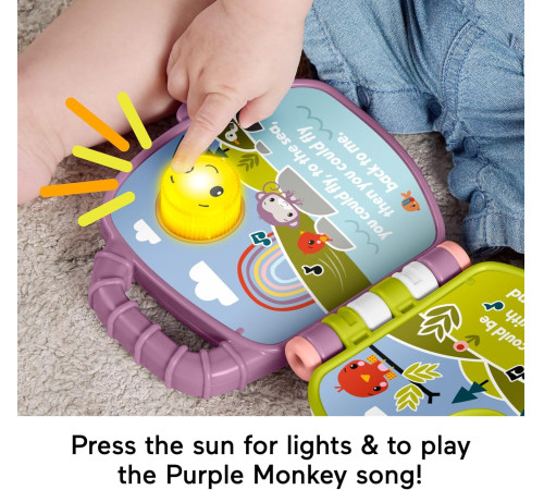 fisher-price jfc75 Музыкальная книга "Фиолетовая обезьянка"