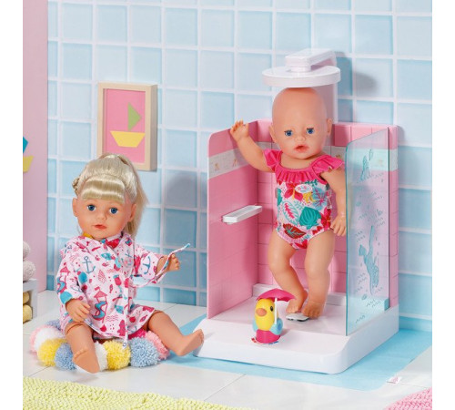 zapf creation 830604 cabina de dus automata pentru papusa baby born  