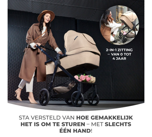 kinderkraft carucior 4in1 newly + mink pro cu baza gri