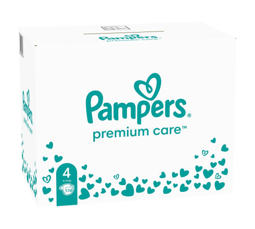 pampers premium care 4 (9-14 kg.) 174 buc.