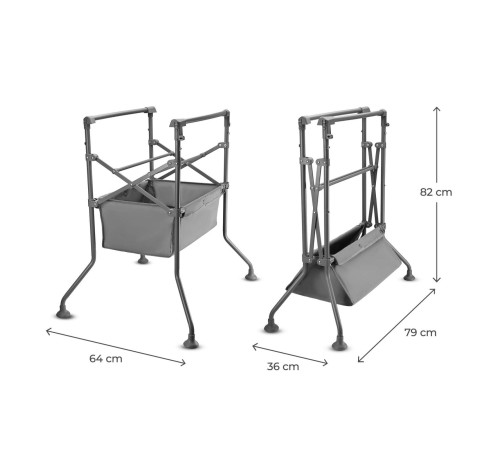 kinderkraft Пеленальный столик с ванной bubbly серый